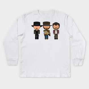 The Good the Bad and the Blocky - "Vector Eds" Kids Long Sleeve T-Shirt